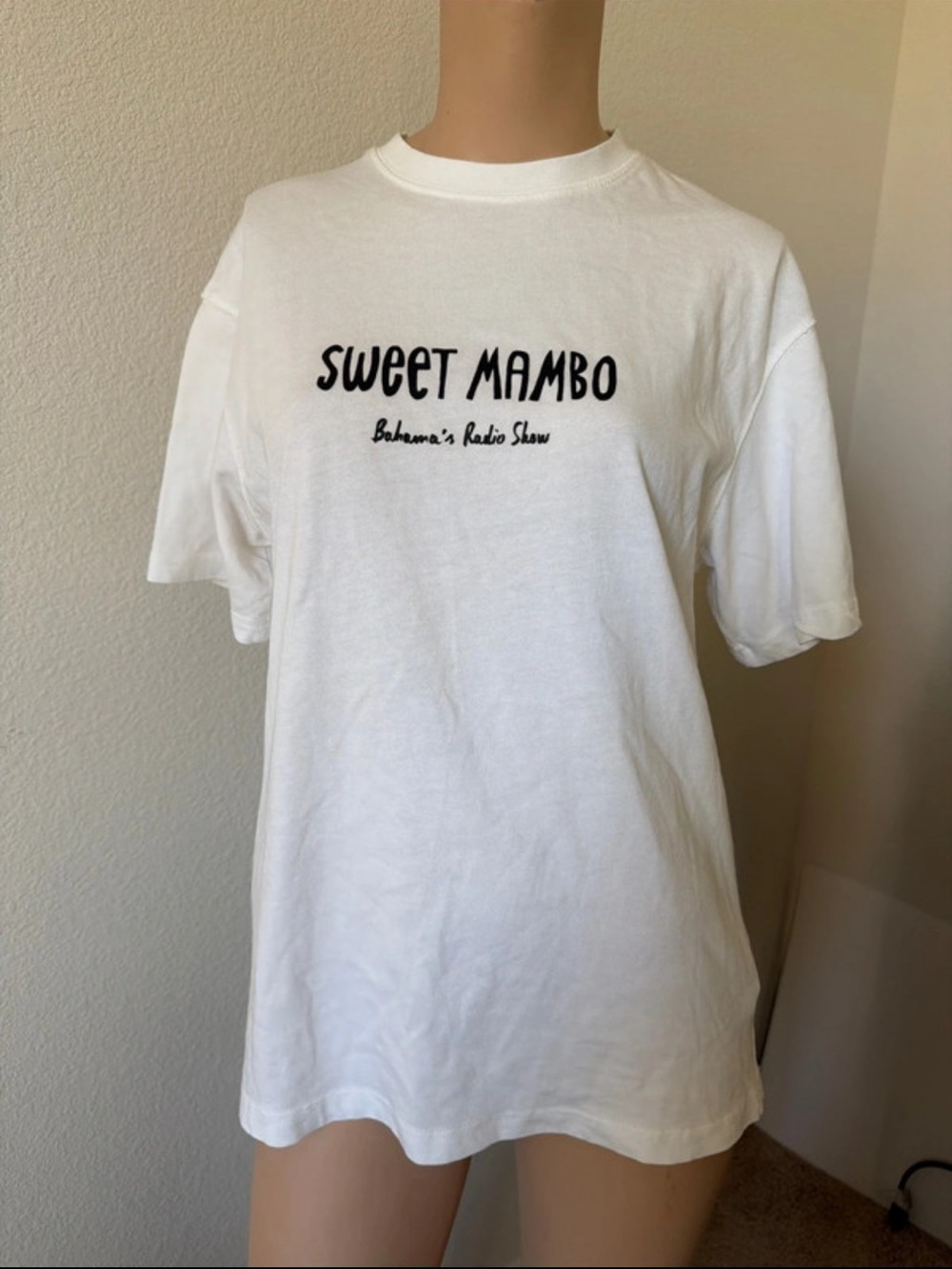 New Zara White Short Sleeve 'men’s Sweet Mambo' Graphic Tee Small